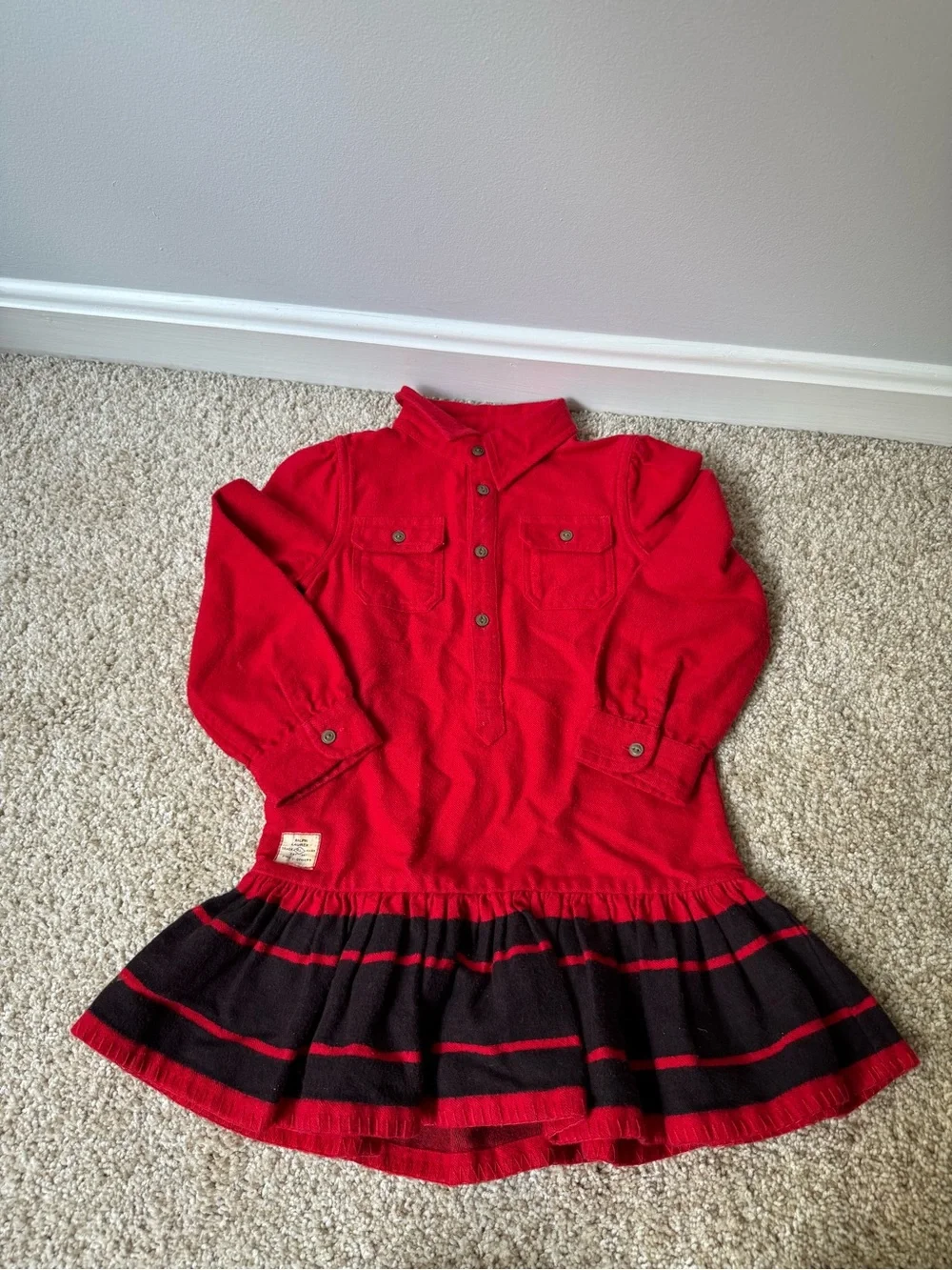 Vintage Ralph Lauren Flannel Red and Black Dress